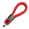 Llavero de Cuerda Trenzada de Cuero Hebilla de Metal en D Colgante Creativo Hecho a Mano para Llave de Coche Accesorios Accesorios Cordón de Cuero