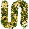 Venta Caliente Transfronteriza Enredadera Navideña Adorno Grueso para Colgar en la Puerta Decoraciones para Árbol de Navidad Set de Corona Dorada Roja