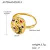 Rueda de la Fortuna Venta Caliente Transfronteriza Anillo de Zirconia 5A Lujo Personalizado Estrella y Luna Anillo de Cola de Moda Ojo del Diablo Joyería de Mano Regalo