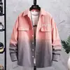 Camisa con Degradado de Estilo Americano Nueva para Otoño 2026 para Hombre, Chaqueta Casual Holgada de Moda, Camisa Versátil y Elegante