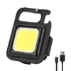 Luz LED mini multifuncional portátil para llavero, luz de trabajo COB de alto brillo, luz de mantenimiento, luz de emergencia USB para exteriores y camping