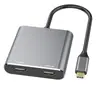 Estación de Acoplamiento 4 en 1 Type-C a Doble HDMI Doble Pantalla Switch Teléfono Móvil Tablet Computadora USB Estación de Acoplamiento Cuatro en Uno
