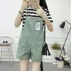 Shorts Jeans Casual com Suspensório de Perna Larga para Mulheres, Novo Estilo Coreano Verão 2026, Caimento Solto, Macacão Estudantil Emagrecedor