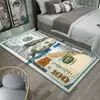 Tapete de Chão com Padrão de Dólar Estilo Americano, Venda Quente Transfronteiriça Amazon Temu, Resistente à Sujeira e Fácil de Cuidar, Tapete de Cabeceira, Disponível para Dropshipping
