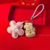 Chaveiro Riqueza Concha D'água Ouro 999 Puro Flor da Fortuna Pingente Presente para Namorada Lembrança