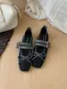Zapatos Mary Jane Cuadrados con Lazo para Mujer 2026 Tacón Plano Correa Única Zapatos Suaves de Abuela Malla Fina Transpirables