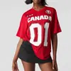 Top de Verano 2026 para Mujer de Manga Corta Estampado de Letras Bandera de Argentina Top Verde Camiseta del Mundial