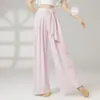 Pantalones de Danza Moderna Ropa de Baile Danza China Verano Pantalones de Pierna Ancha Estilo Nuevo Elegante Ropa Básica de Entrenamiento Ropa de Práctica de Danza Clásica