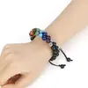 Pulsera de Aventurina Verde de Venta Caliente Transfronteriza Tejida a Mano de Doble Fila Pulsera Ajustable de Doble Capa