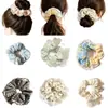 Ligas para el Cabello Lindas Estilo Coreano con Flores, Ligas de Encaje, Scrunchies, Accesorios Estilo Perezoso, Suministro Directo desde la Fábrica Fuente