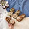 Zapatos pequeños de cuero para niña estilo coreano, nueva colección primavera/otoño 2026, zapatos de princesa para niños con estampado floral, zapatos para bebé de suela suave para niñas pequeñas