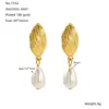 Estilo Ins Versátiles Europeos y Americanos Pendientes Irregulares de Perlas para Mujer Oro de 18K Gama Alta Estilo Francés Retro Verano Nuevos Pendientes
