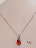 Conjunto de collar y aretes transfronterizos europeo y americano piedra de nacimiento de diciembre circonita acero inoxidable colgante de gota