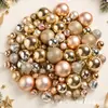 Bolas de Natal Mistas 3/4/6cm Conjunto de 10 Peças Decorações de Natal Bolas Coloridas Bolas de Plástico Galvanizado Enfeites de Árvore de Natal