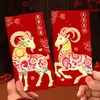 2027 Año del Cordero Sobre Rojo Creativo Brillo Mate Dibujo Animado Zodiaco Cien Yuan Mil Yuanes Sobre de Dinero de la Suerte para Año Nuevo