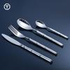 Vajilla de estilo occidental transfronteriza con diseño creativo de bambú, acabado espejo de alta calidad, cuchillo, tenedor y cuchara de acero inoxidable 304, superventas transfronterizo