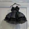 Vestido Preto de Suspenseiro para Meninas Transfronteiriço Vestido de Show Vestido de Princesa Festa de Aniversário Infantil Estilização para Fotos Saia Tutu