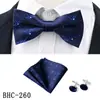 Conjunto de 3 Peças Gravata Borboleta, Lenço de Bolso, Abotoaduras Masculinas Acessórios para Terno de Casamento Gravata Borboleta Lisa Paisley