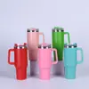 Taza de Hielo con Popote Transfronteriza de 40 oz Termo de Acero Inoxidable 304 Asa Portátil para Exteriores Taza de Coche de Alto Valor