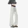 Otoño 2026 Nuevo Estilo Pantalones Deportivos de Costilla con Cintura Contraste de Color sin Sombra y Ligeramente Acampanados M-5XL HK26861-TeP32