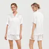 Conjunto de dos piezas de manga corta para mujer de comercio exterior, shorts para estar en casa, pijamas de seda, estilo conjunto de pijama de verano para mujer