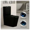Venta al por mayor de fabricante transfronterizo inodoro cerámico mate negro de un solo agujero de doble descarga australiano con descarga horizontal a la pared y drenaje libre