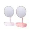 Espelho de Maquiagem Dobrável com LED para Armazenamento Transfronteiriço para Dormitório de Meninas e Uso Doméstico, Espelho de Maquiagem de Alta Definição com Tela Sensível ao Toque