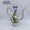 Cloisonne Esmalte Colorido Prata Esterlina Cloisonne Pé Prata Taça de Vinho Pote de Vinho Bebida de Vinho Dragão e Fênix Terno de Prata Pé Prata 999