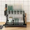 Estante Multifuncional para Platos en Encimera de Cocina, Estante Escurridor para Tazones y Platos, Estante Doméstico para Almacenamiento de Tazones y Palillos, Estante para Secar Platos