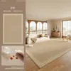 Tapete para Sala de Estar, Estilo Creme, Não Lavável, Tapete de Sofá Limpável, Espessado, Resistente ao Desgaste, Luxo Leve, Sensação de Alta Qualidade, Tapete de Quarto ao Lado da Cama