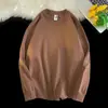 Camiseta de algodón puro de peso pesado, manga larga, unisex, color liso, corte holgado, adecuada para parejas, se puede usar como camiseta interior o como capa exterior