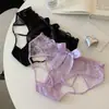 Caiu na rede do amor~Calcinhas de Renda Sexy Estilo Japonês para Mulheres Quentes com Laço Grande Tanga Cruzada Aberta no Bumbum Meninas