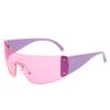 Gafas de Sol Europeas y Americanas Nuevas Y2K Estrella de Cinco Puntas de Una Pieza Sin Montura Futuristas Gafas de Sol Deportivas Transfronterizas para Mujer