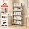 Estantería de almacenamiento para libros de pie, móvil con ruedas, multicapa, para el hogar, almacenamiento de snacks para niños, carrito pequeño, librero simple