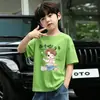Camiseta de Verano para Niños de Manga Corta Estilo Nuevo Talla Mediana y Grande Estilo Verano para Niños Algodón Puro Fresca y Guapa Camiseta de Media Manga Top Suelto Camiseta
