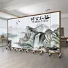Biombo estilo chino para sala de estar y dormitorio, para bloquear la entrada, pared móvil y plegable, pintura de paisaje de oficina, biombo plegable estilo antiguo