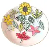 Parches Bordados al por Mayor en Stock, Exquisitos Diseños de Girasol y Hoja de Arce para Ropa, Bolsas y Parches Decorativos