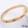 Pulsera de oro de 18k al por mayor transfronteriza directa de fábrica, brazalete de acero de titanio para mujer de alta calidad que no se desvanece