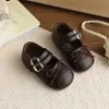 Sapatos Femininos Fashion Mary Jane Estampa de Leopardo Couro 2026 Nova Coleção Primavera e Outono Sola Macia Velcro Versátil Sapatilhas Princesa em Estoque