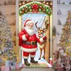 Cubierta de Puerta de Navidad Estilo Nuevo Decoración Feliz para Fiesta Familiar Festiva Suministros Cortina de Puerta Bandera Colgante Tela Colgante Bandera Exterior