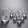 Vaso de cristal para Moutai, vaso de chupito de 10 ml, juego de decantador de licores, juego de siete piezas, diseño Feitian