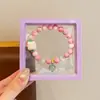 Pulsera de Hielo Agrietado con Esmalte Degradado de Estilo Chino Nuevo, con Cuentas para Niñas, Pulsera de Cristal Colorida, Joyería Linda y Exquisita
