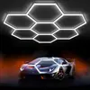 Iluminación para Sala de Exhibición de Autos y Lavado de Autos, Iluminación para Taller de Reparación de Autos, Iluminación para Estación de Trabajo de Mecánico, Iluminación Rectangular Circular de Empalme Continuo