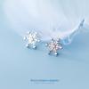 Brincos de Prata Ailuoqi S925 para Mulheres Estilo Coreano Natal Personalizado Floco de Neve Diamante Menina Coração Doce Joias de Orelha G2967