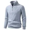 2026 Pulôver de Tricô Masculino Meio Zíper Outono/Inverno Europeu e Americano Moda Jovem Camisa Básica Casual