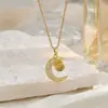 Collar de Proyección Transfronteriza 100 Idiomas Te Amo Colgante de Luna Moda Femenina Elegante Simple Cadena para Clavícula