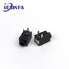 Enchufe de Auriculares de 2.5 mm Enchufe Horizontal de Tres Pines Conector Hembra de Audio Pj-210E Interfaz de Carga de Cabeza Corta con Cubierta Trasera de Metal