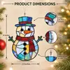 Decoración colgante de Navidad: Muñeco de nieve de acrílico pintado de 3 mm de grosor, Decoración de árbol de Navidad colorida estilo vidriera