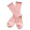 Meias de orelha de madeira femininas, meias de cano alto, brancas, finas, da moda, japonesas, meias de renda, verão