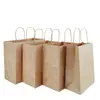Sacola de Papel Kraft Marrom Embalagem Descartável para Chá de Leite Fast Food para Levar Sacola de Papel para Embalagem de Presente Compras Roupas Personalização